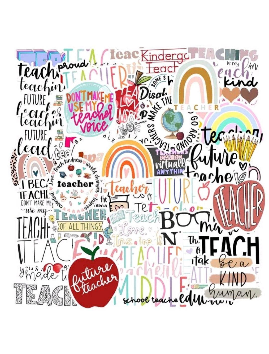 Teacher Graphic Stickers : 5 random-in-a-pack