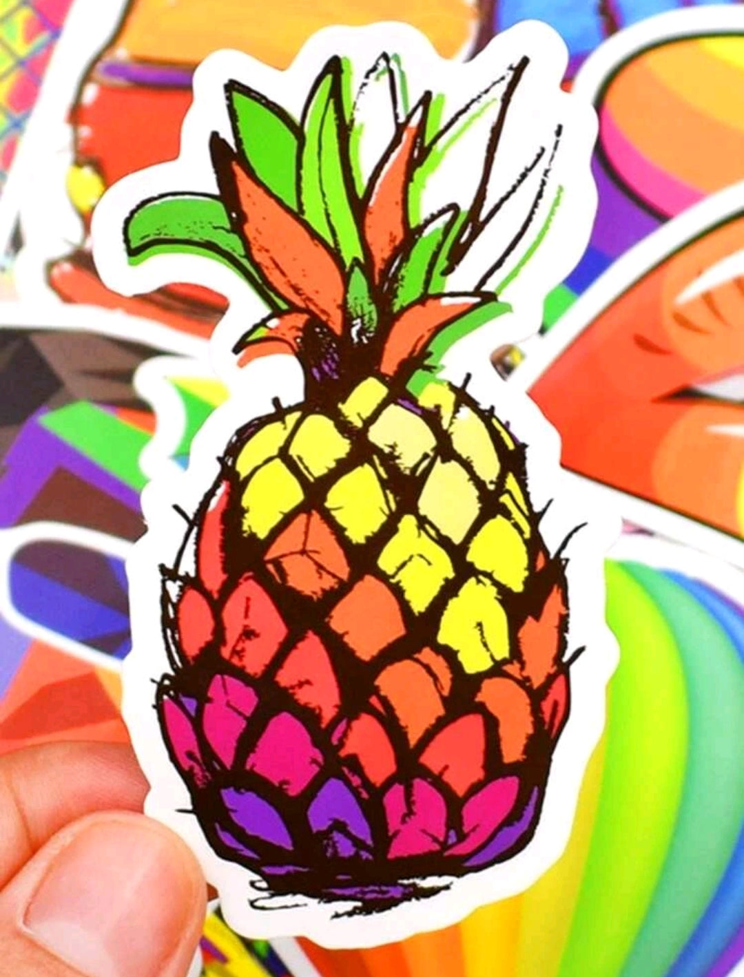 Rainbow Stripe Stickers : 5 random-in-a-pack