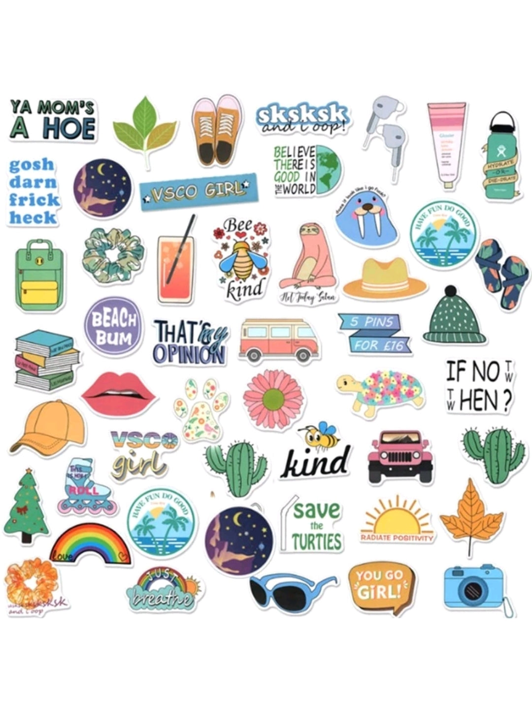 Vibey Mixed Pattern Stickers : 5 random-in-a-pack
