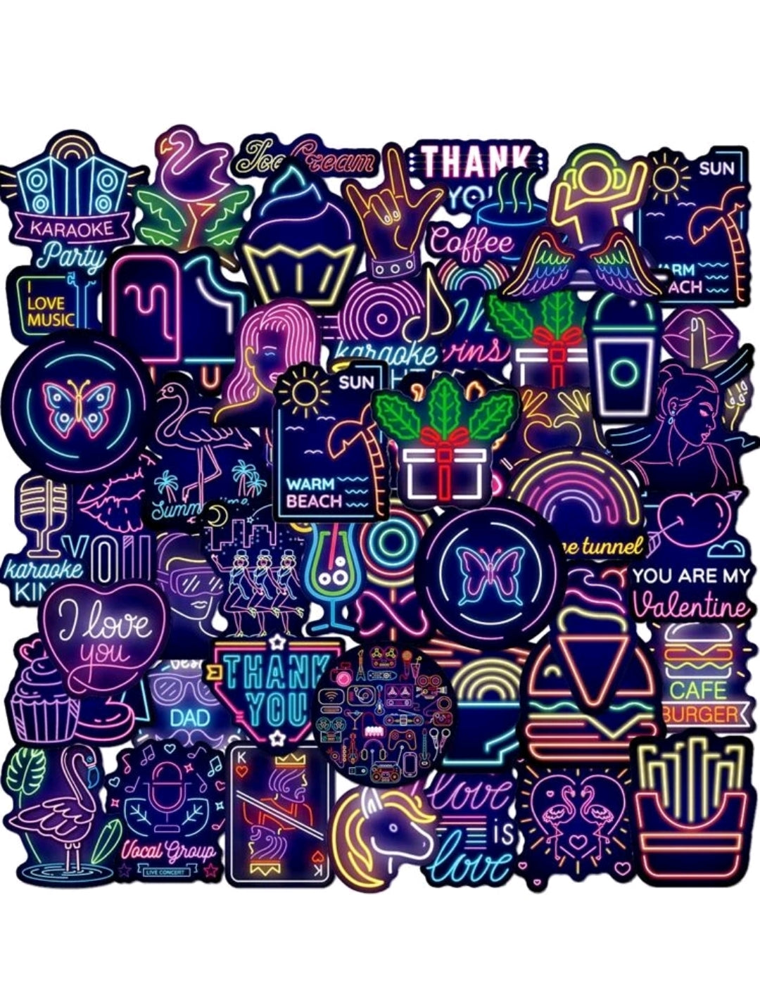 Neon Graffiti Stickers : 5 random-in-a-pack