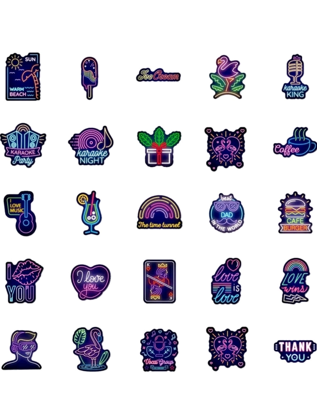 Neon Graffiti Stickers : 5 random-in-a-pack