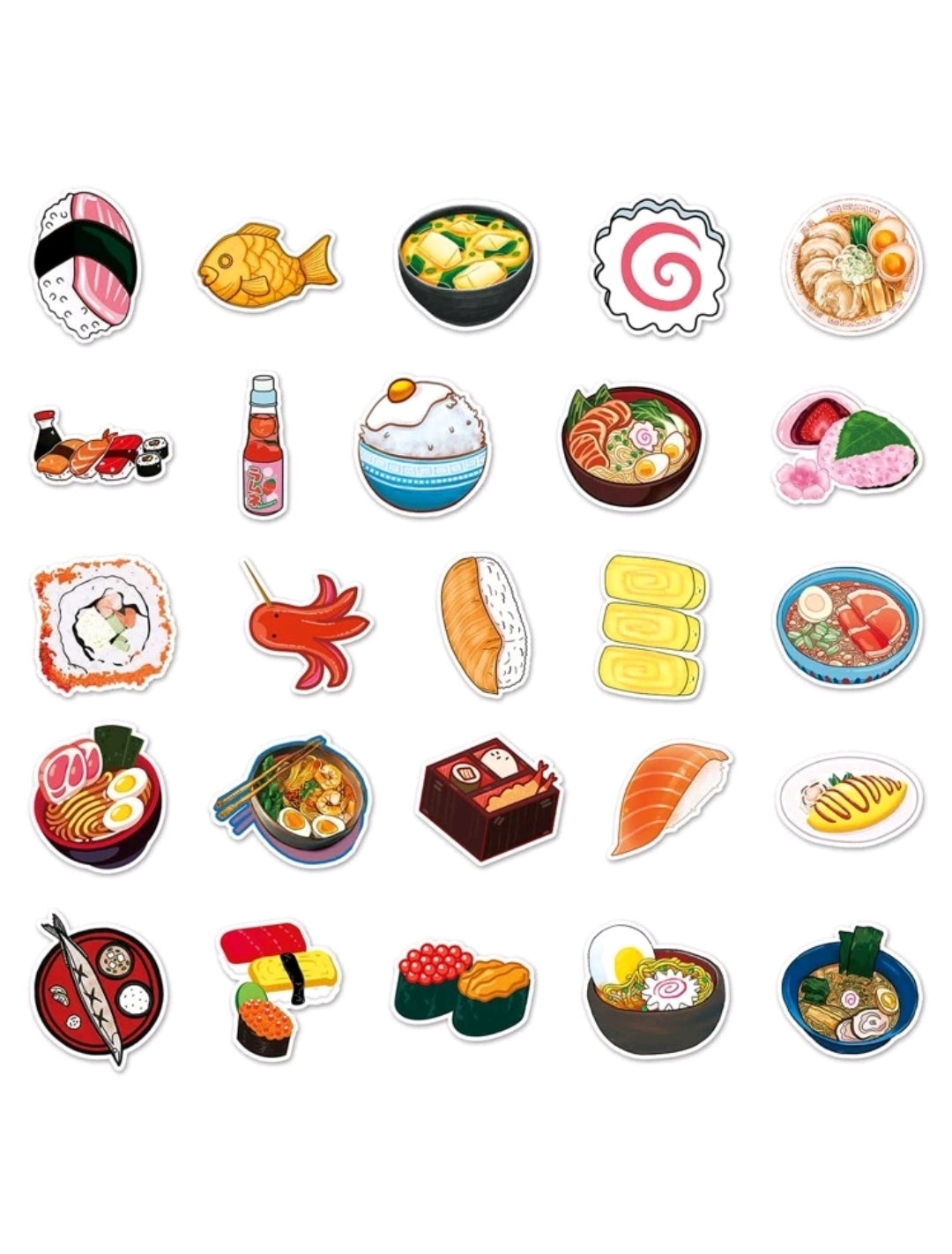 Japanese Food Stickers : 5 random-in-a-pack