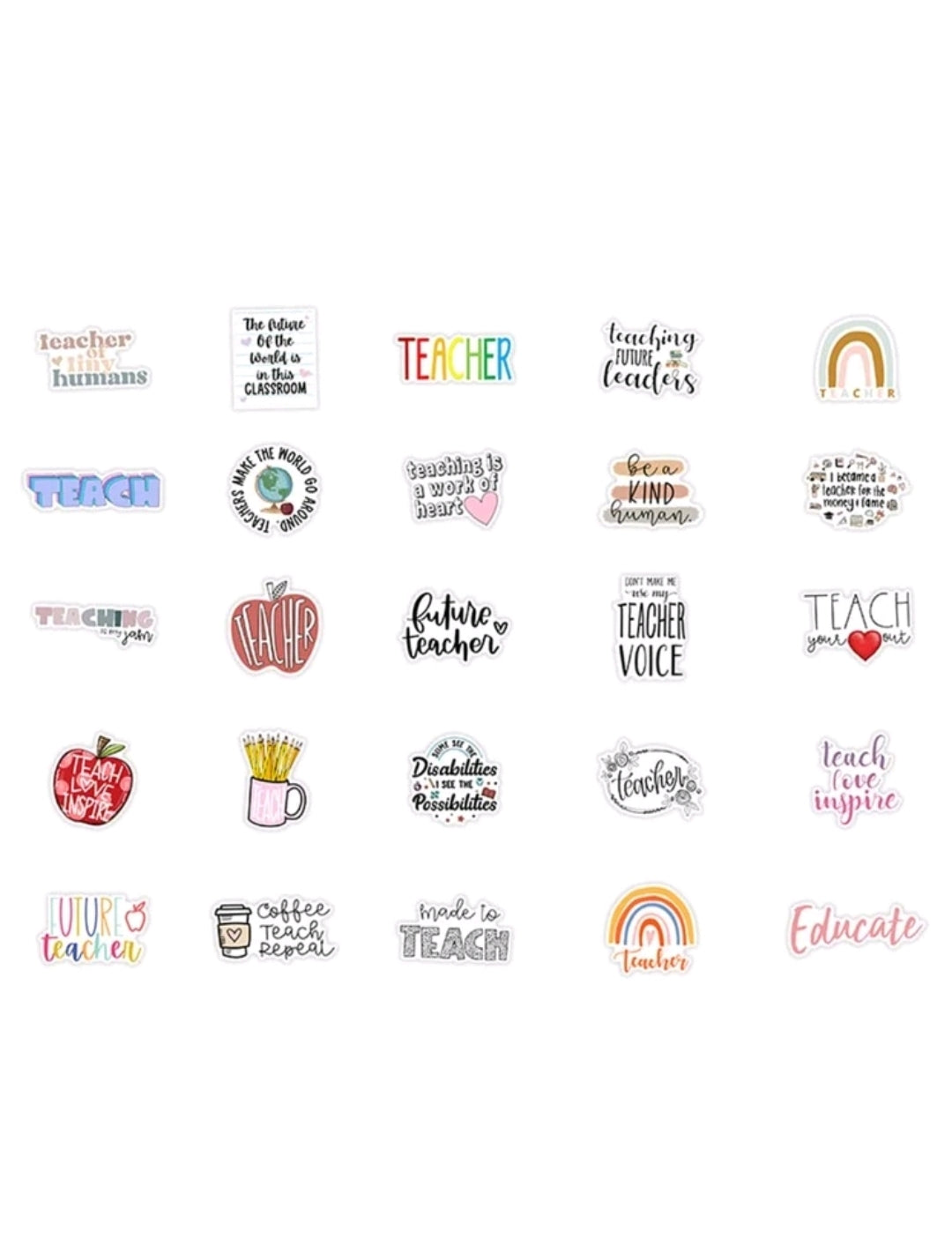 Teacher Graphic Stickers : 5 random-in-a-pack