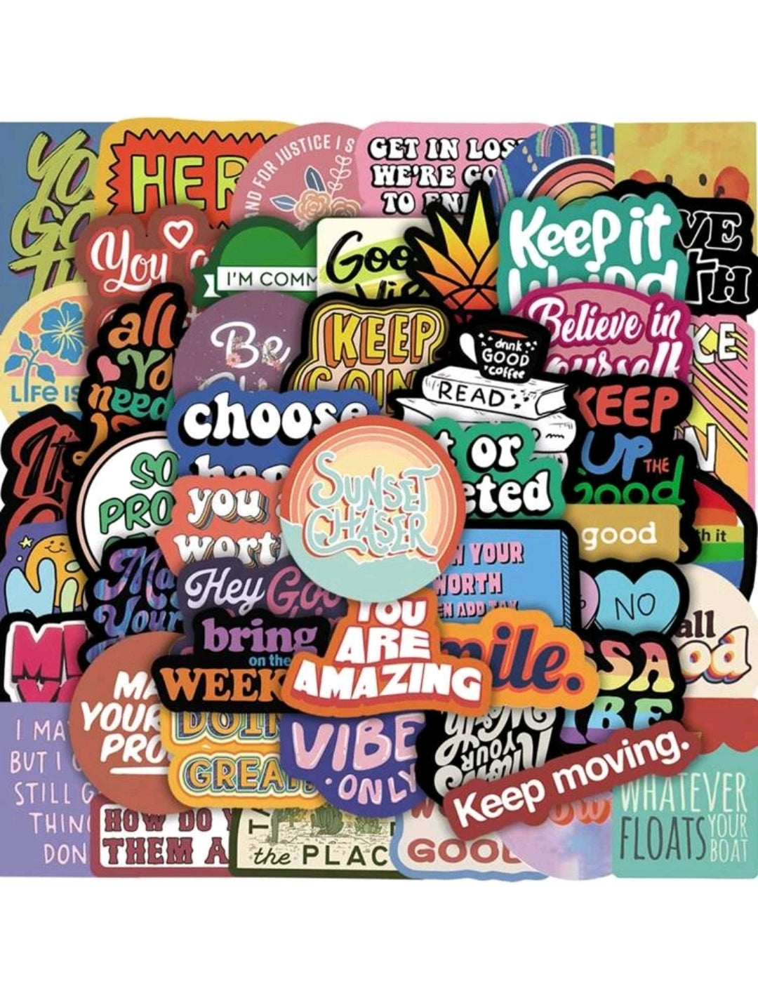 Letter Graphic Stickers : 5 random-in-a-pack