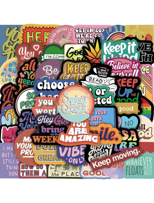 Letter Graphic Stickers : 5 random-in-a-pack