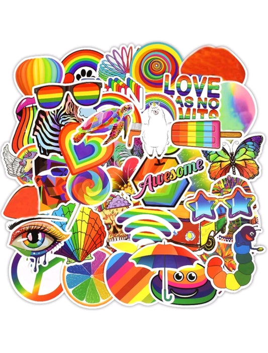 Rainbow Stripe Stickers : 5 random-in-a-pack