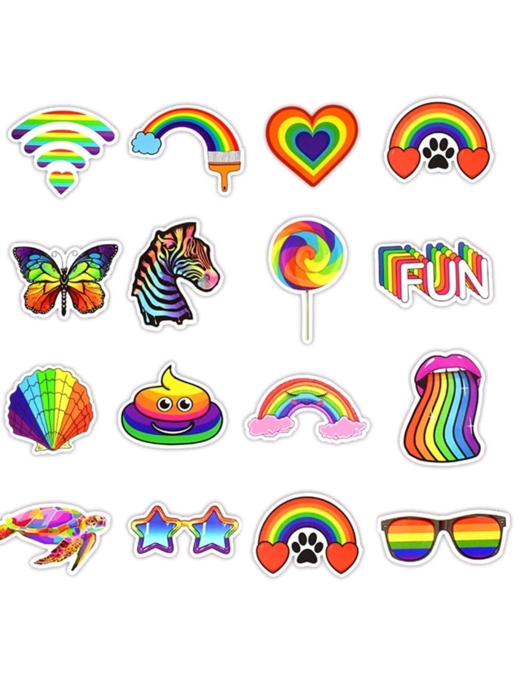 Rainbow Stripe Stickers : 5 random-in-a-pack