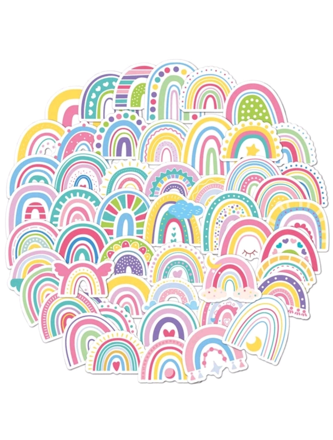 Multi Rainbow Stickers : 5 random-in-a-pack