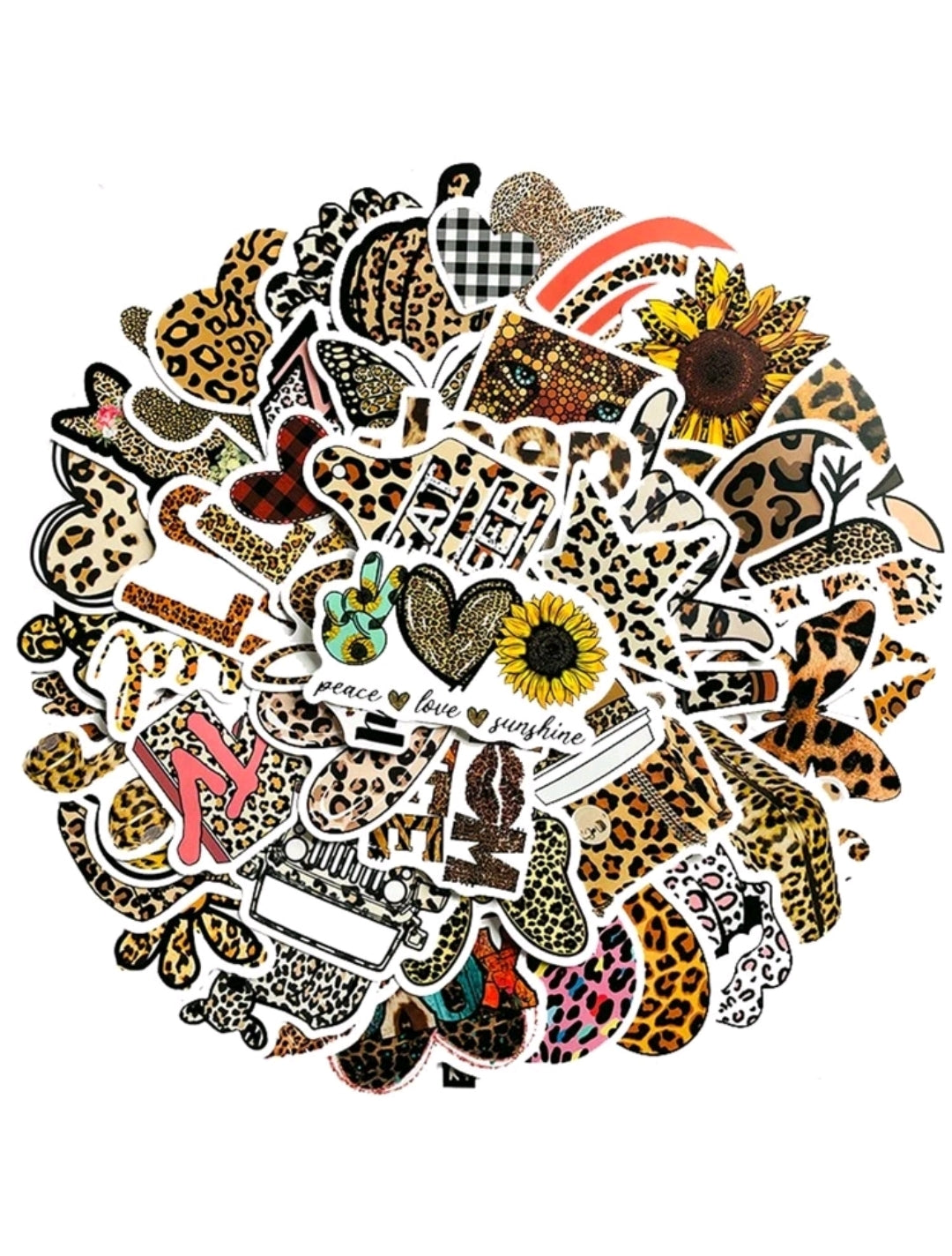 Leopard Print Stickers : 5 random-in-a-pack