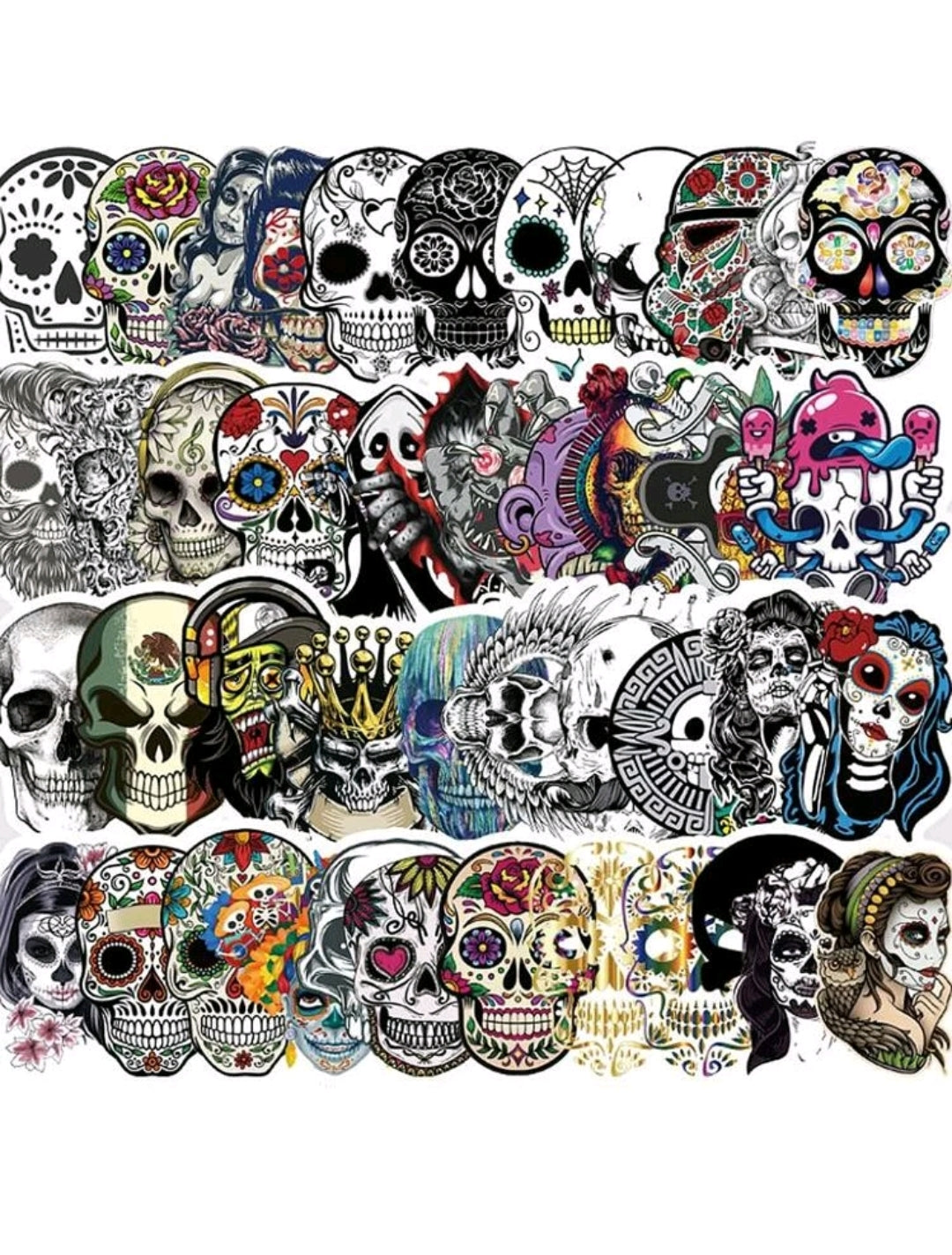 Skull Pattern Stickers : 5 random-in-a-pack