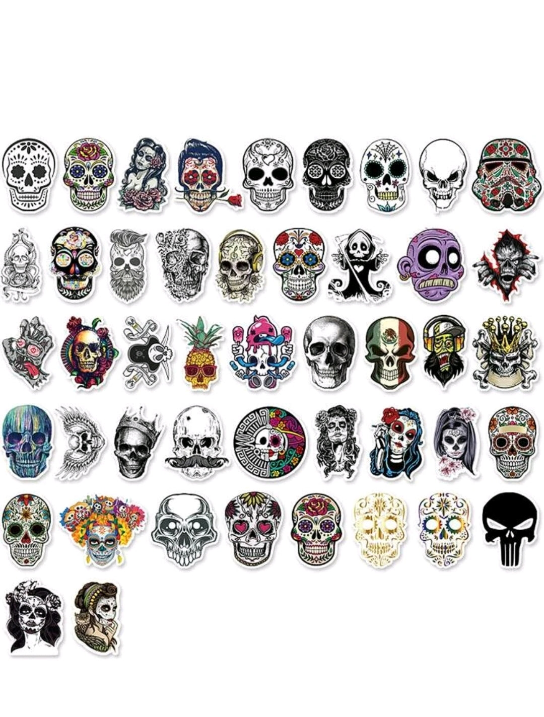 Skull Pattern Stickers : 5 random-in-a-pack