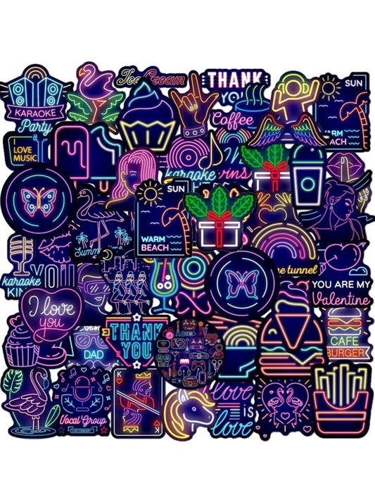 Neon Graffiti Stickers : 5 random-in-a-pack